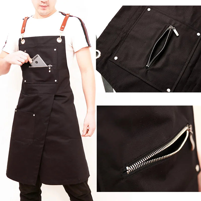 Afralia™ Apron: Personalized Korean Fashion Uniforms for Barber, Tea, Coffee & Flower Shop