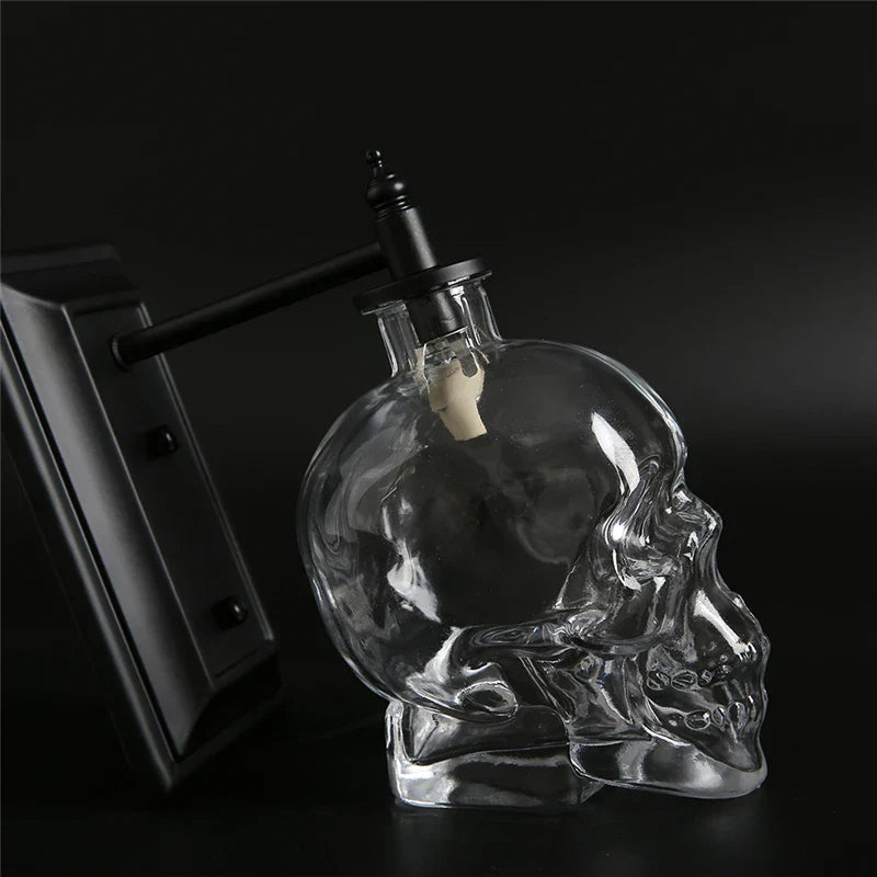 Afralia™ Glass Skull Wall Sconce: Nordic Industrial Vintage LED Wall Lamp for Living Room & Bedroom.