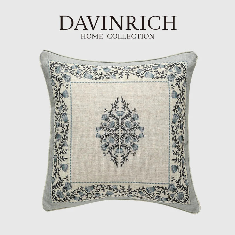Afralia™ Wisteria Floral Pattern Cushion Cover 45x45cm for Modern Mid-Century Sofas