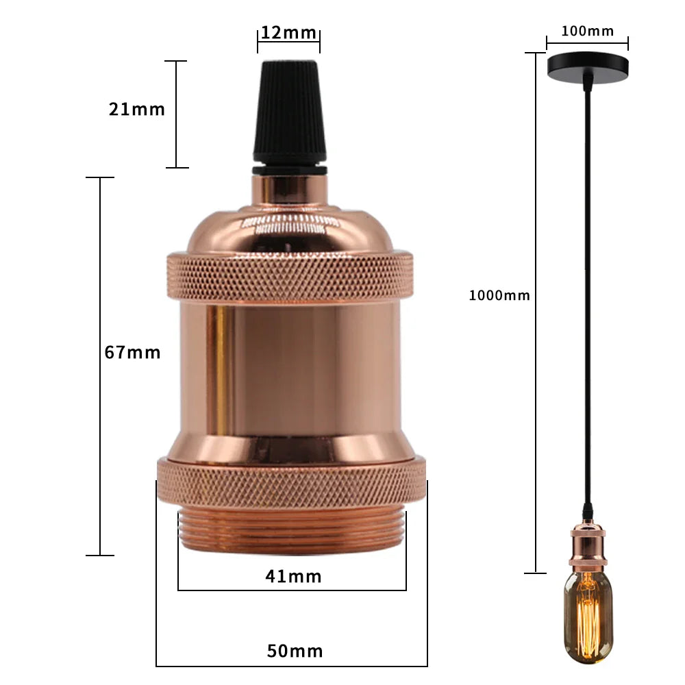 Afralia™ Industrial Pendant Light Lamp E27 90-265V Edison Bulb Holder Loft Home Decor