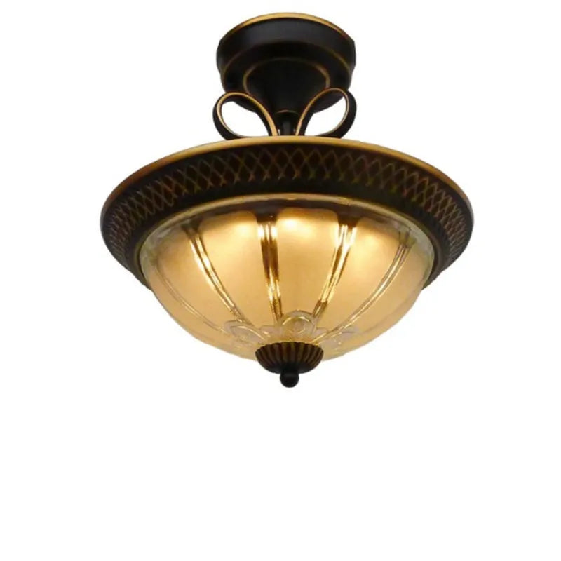 Afralia™ Round Vintage LED Ceiling Lights for Bedroom, Kitchen, and Corridor