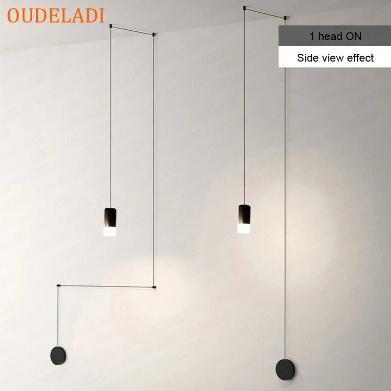 Afralia™ Industrial Retro Wall Lamp Black LED Hanging Light