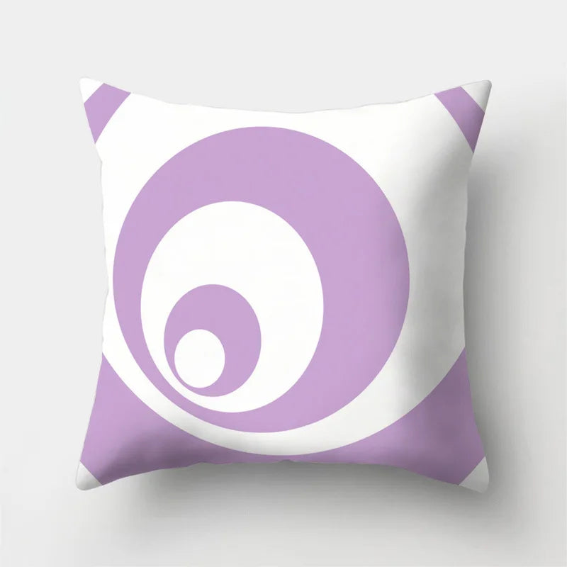 Afralia™ Purple Geometric Pattern Cushion Cover 45X45cm for Sofa Home Decor