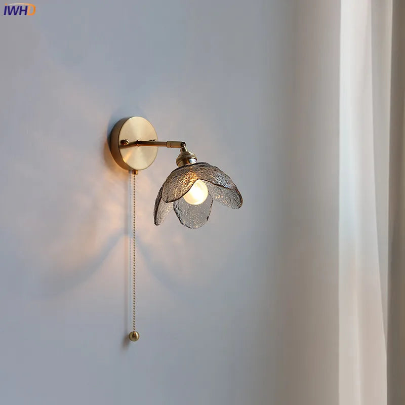 Afralia™ Gray Glass LED Bathroom Mirror Sconce Wall Lamp Lighting