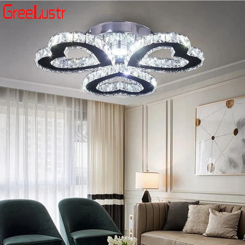 Afralia™ Crystal Nordic LED Ceiling Chandelier for Modern Indoor Lighting