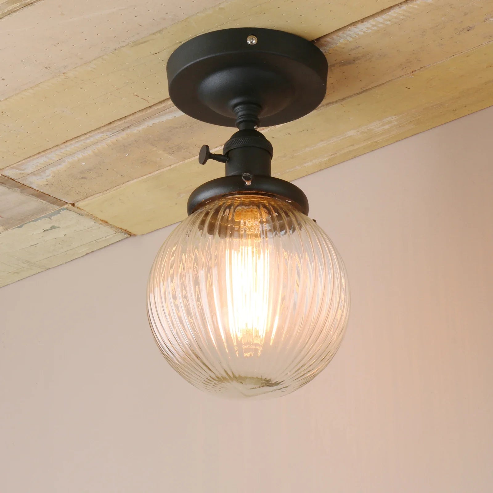 Afralia™ Glass Globe Semi Flush Mount Ceiling Light Fixture
