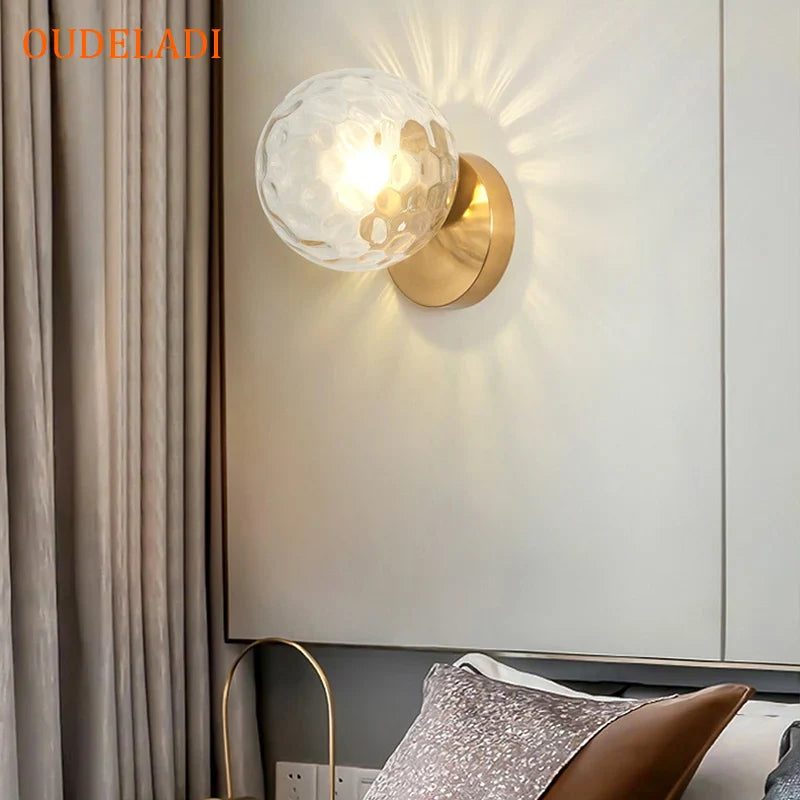 Afralia™ Glass LED Wall Lamp - Modern American Style for Living Room and Aisle