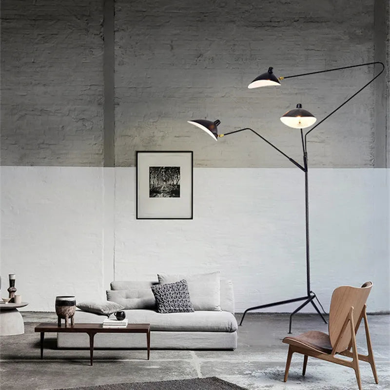 Afralia™ Nordic Style Vintage Floor Lamp for Living Room Study Bedroom E27 Black Iron