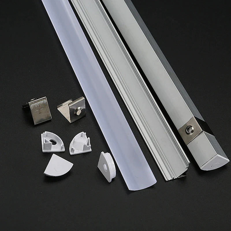 Afralia™ 0.5m V-Type Corner Aluminum Profile for LED Strip Lights