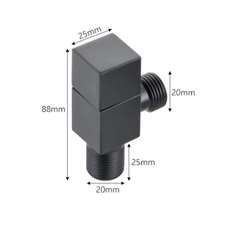 Afralia™ Brus Gold Corner Valve, Stainless Steel Black Angle Valve for Bathroom Tap