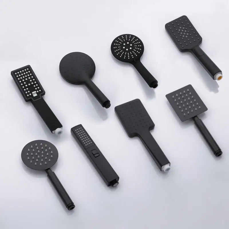 Afralia™ Hand-held Shower Head: High Pressure, Water Saving, Black Bathroom Nozzle