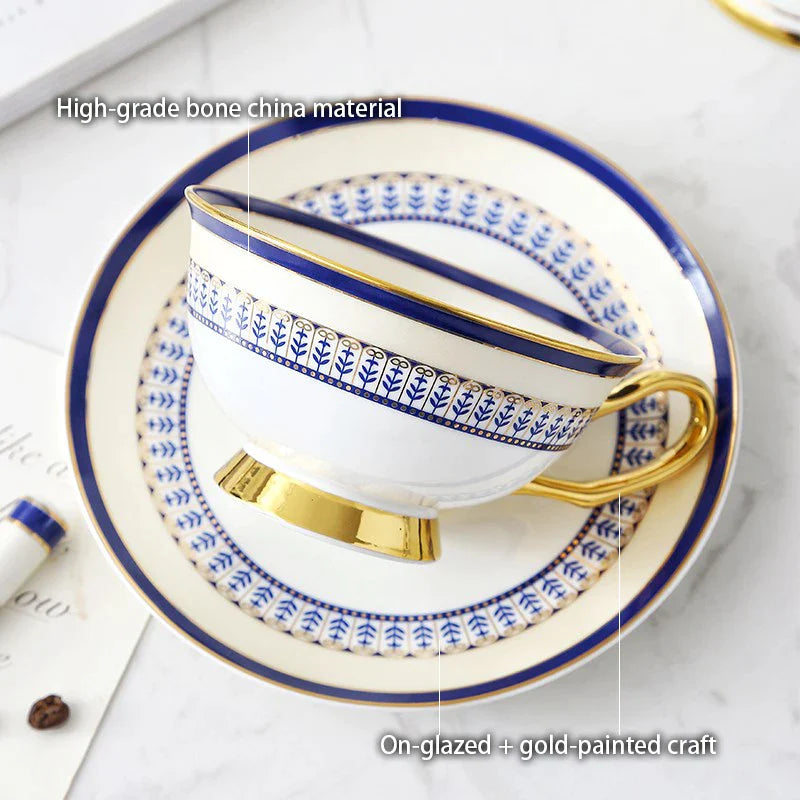 Afralia™ Porcelain Tea Set Morocco Style Teapot Set Teaware Teacup Coffee Cup