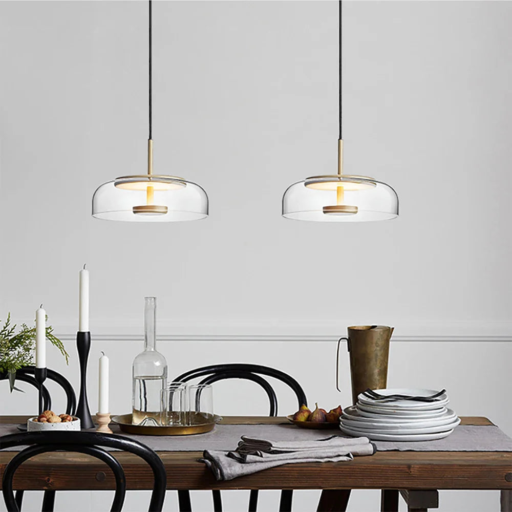 Afralia™ Glass Pendant Lights LED Modern Dining Room Nordic Restaurant Hanging Lamp