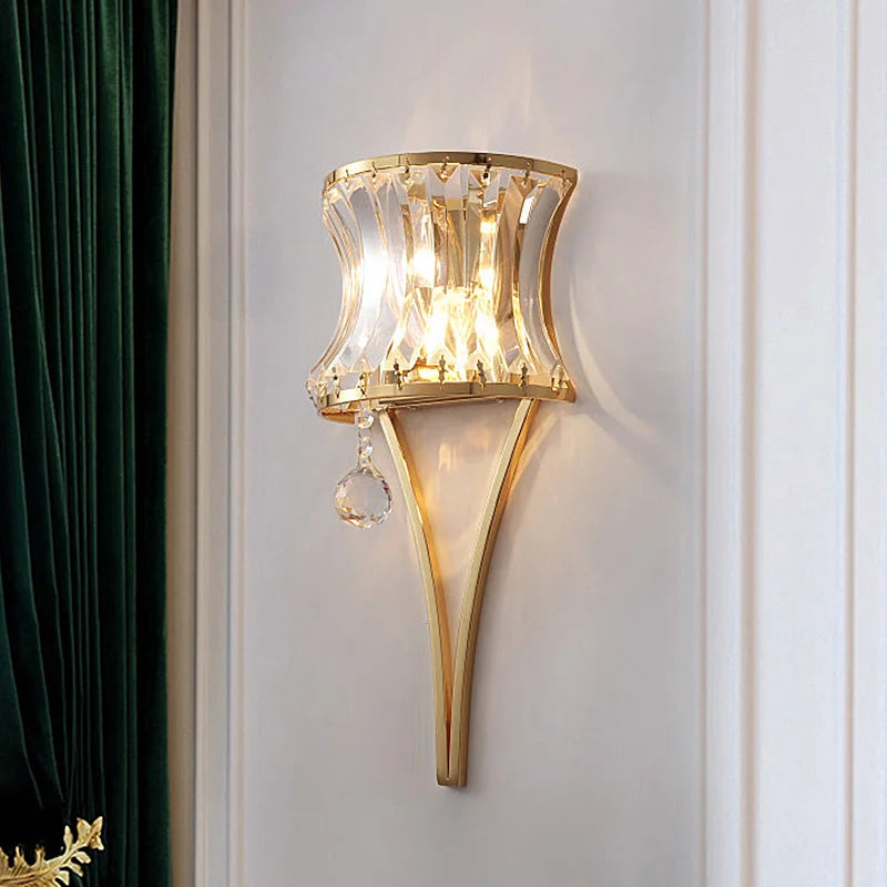 Afralia™ Teardrop Crystal Wall Lamp: Simplistic Luxury for Bedroom, Living Room, and Aisle