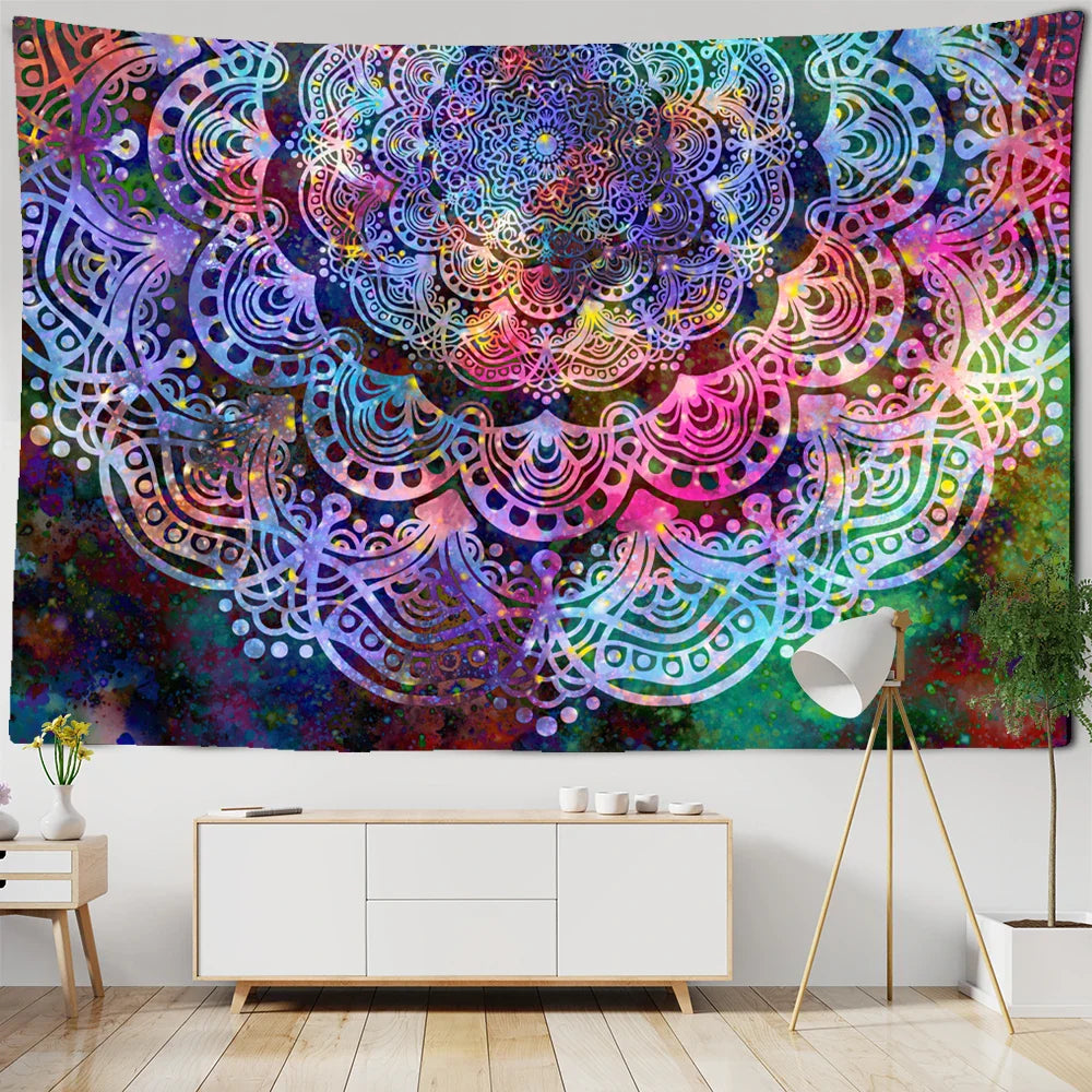 Afralia™ Mandala Indian Tapestry Wall Hanging Bohemian Beach Towel Rug Yoga Mat Blanket