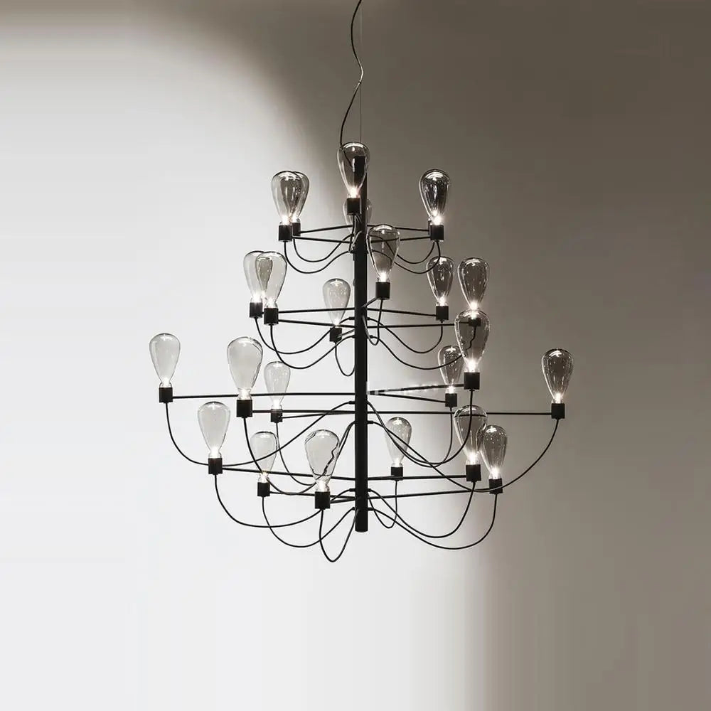 Afralia™ Contemporary Iron Glass Chandelier for Stylish Foyer Lighting