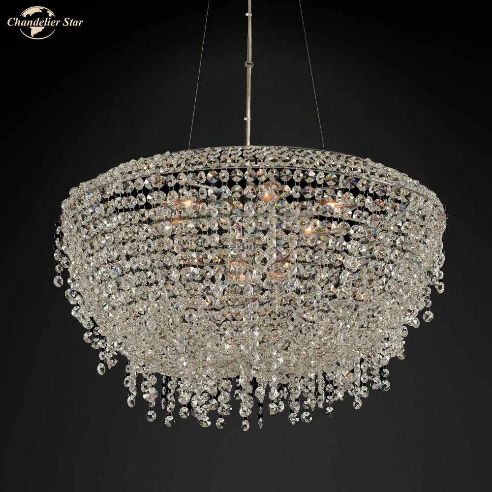 Afralia™ Modern Luxury K9 Crystal Chandeliers for Living Room, Bedroom, Restaurant & Hotel