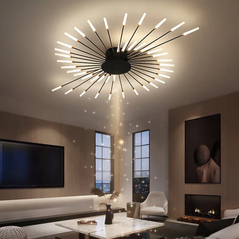 Afralia™ Fireworks LED Chandelier: Modern Minimalist Ceiling Lamps for Living Room, Bedroom, Dining Room