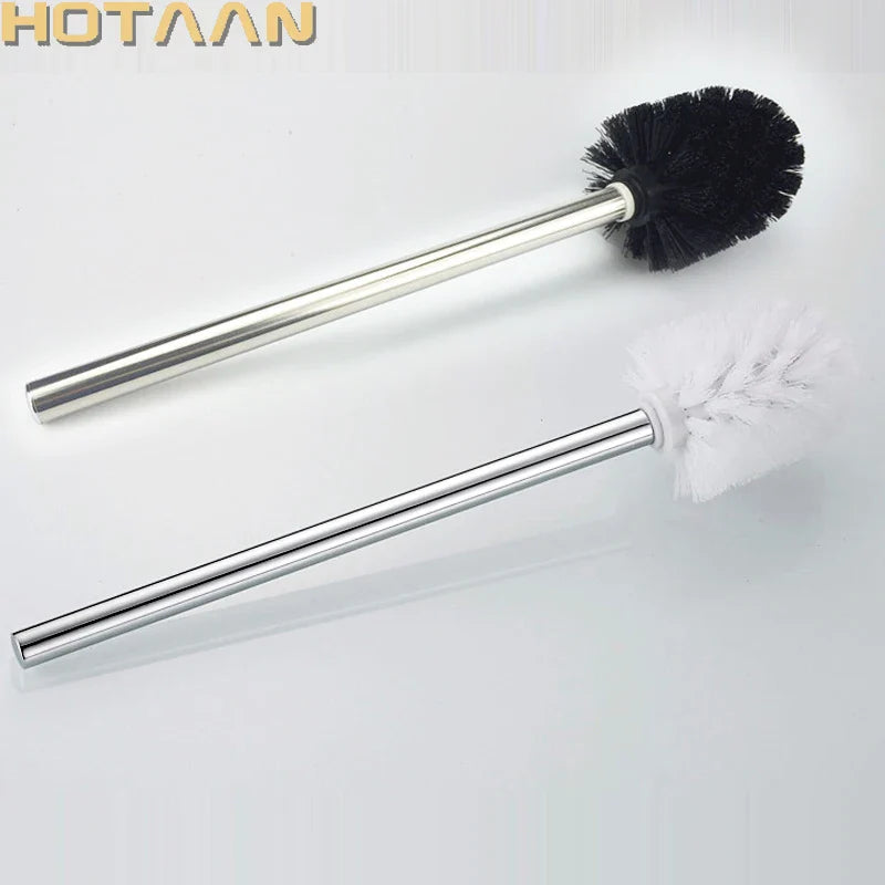 Afralia™ Stainless Steel Toilet Brush Holder White Head Bathroom Cleaning Tool.