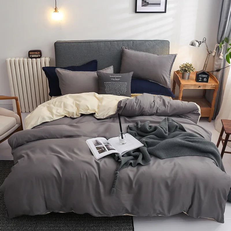 Afralia™ Light Gray Luxury Duvet Cover Set with Sheet Pillowcases