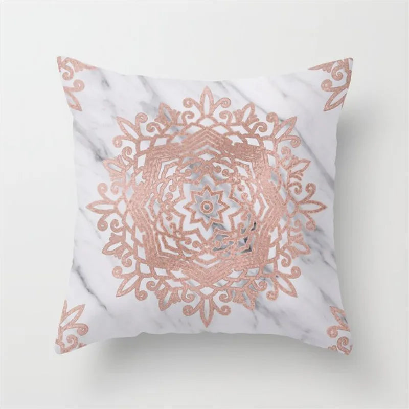 Afralia™ Pink Glitter Letter Flower Geometric Cushion Pillow for Kids - Party Decor