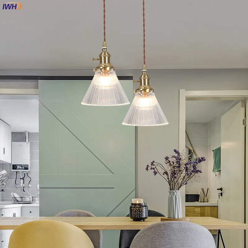 Afralia™ Glass Pendant Lamp: Nordic Modern Retro Vintage Hanging Light for Bar, Cafe & Bedroom
