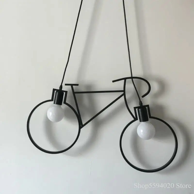 Afralia™ Iron Bike Chandelier Pendant Lamp for Restaurant, Bar & Home Lighting