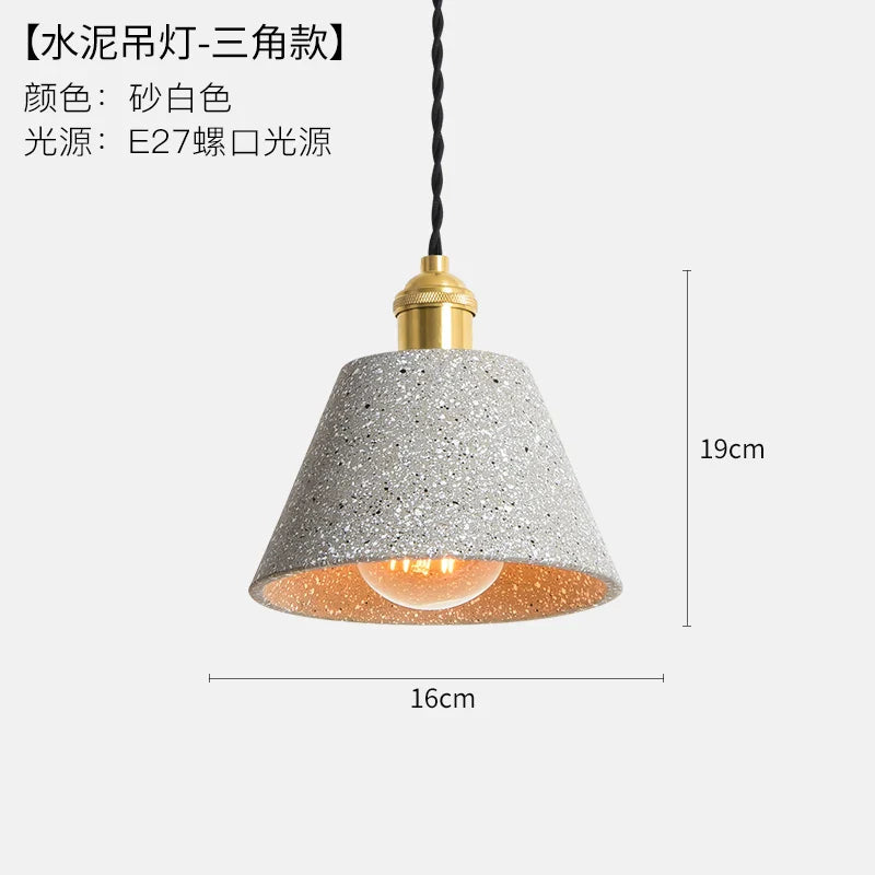 Afralia™ Loft Industrial Cement LED Pendant Lamp for Bedroom Dinning Room Cafe