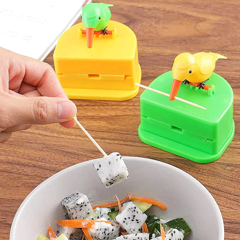 Afralia™ Small Bird Toothpick Container Automatic Dispenser Kitchen Storage Box