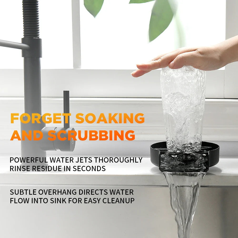 Afralia™ Glass Rinser: Automatic Cup Washer for Home Sink, Coffee Bar, Kitchen Accessories