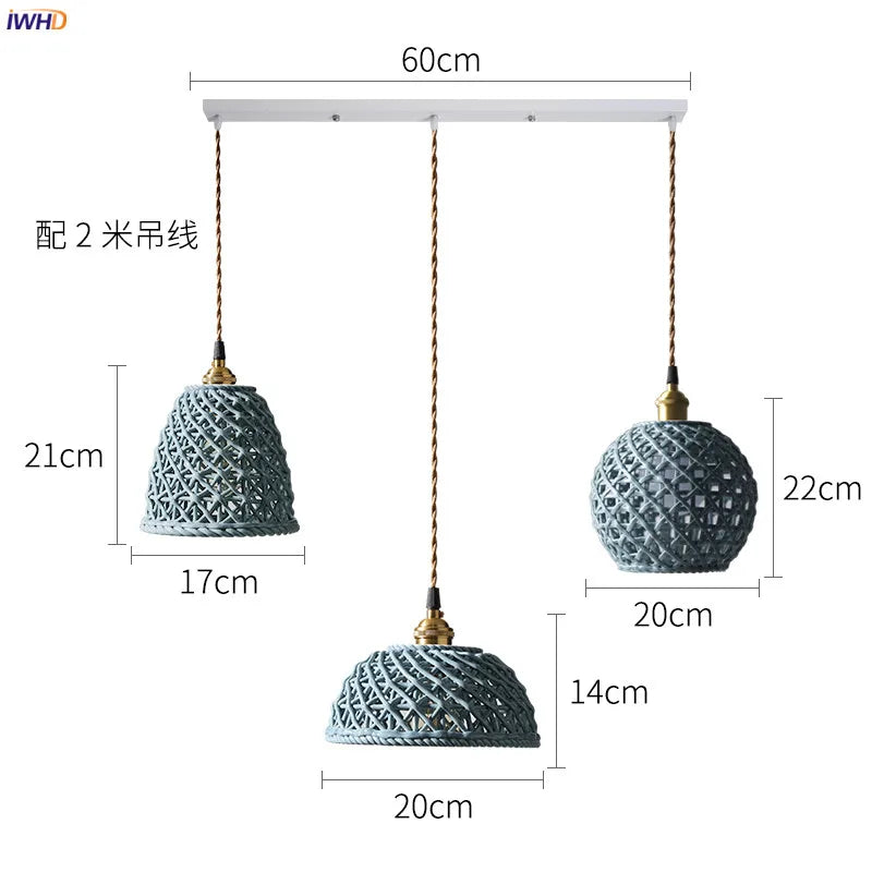 Afralia™ Ceramic LED Pendant Lights: Japanese Style, Copper Nordic Modern Design