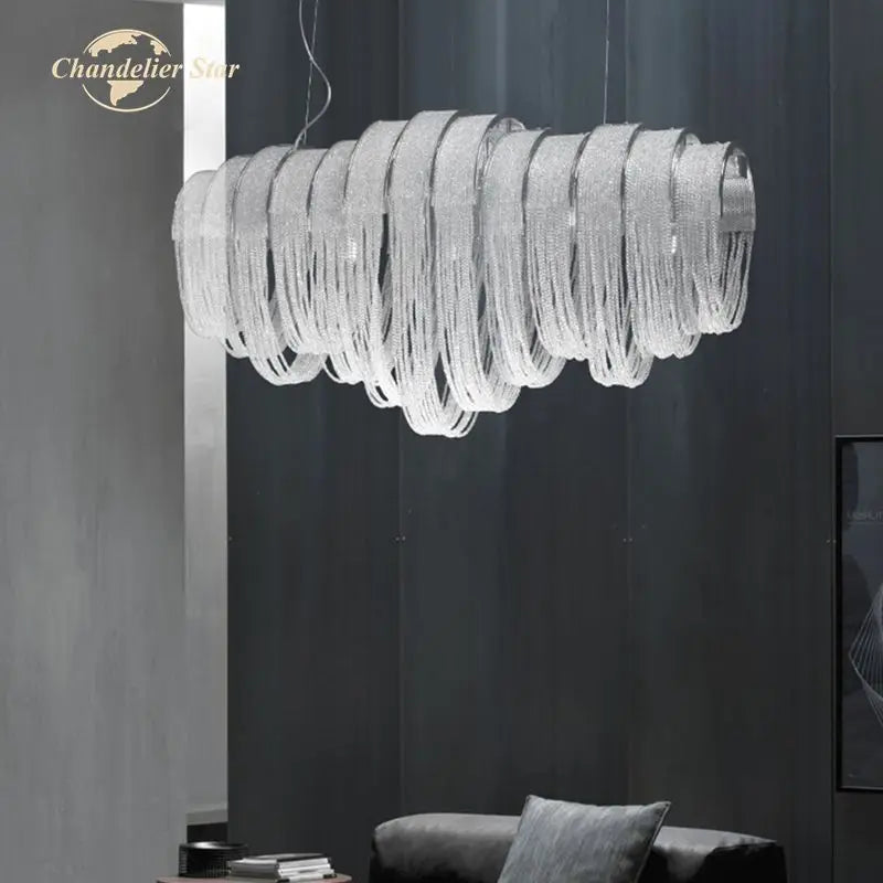 Afralia™ Crystal Circle LED Tassel Chandelier: Modern Luxury Pendant Hanging Light Fixture for Bedroom and Living Room