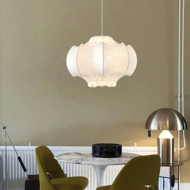 Afralia™ Viscontea White Fabric Chandelier for Elegant Living Spaces