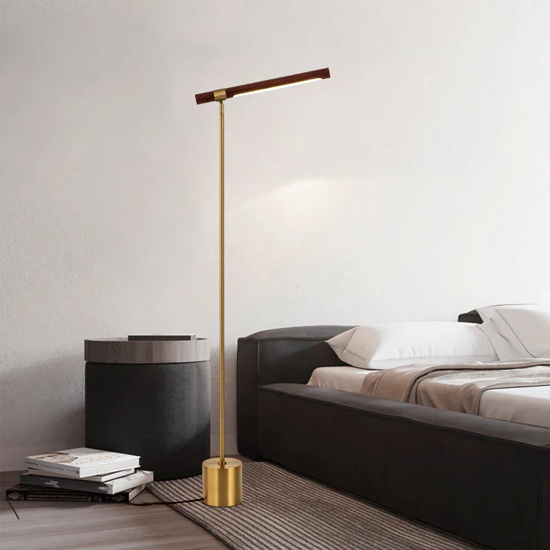 Afralia™ Linear Wood LED Floor Lamp | Modern Minimalist Designer Vertical Loft Floor Light