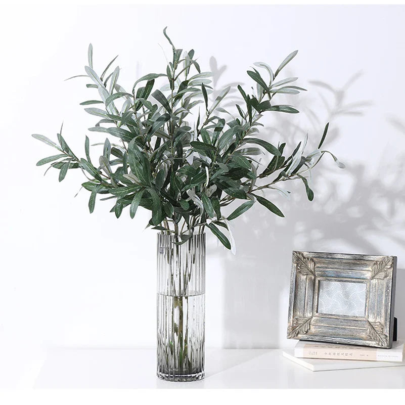 Afralia™ Olive Green Leaves Tree Branches Artificial Plants Home Wedding Decor Silk Flowers