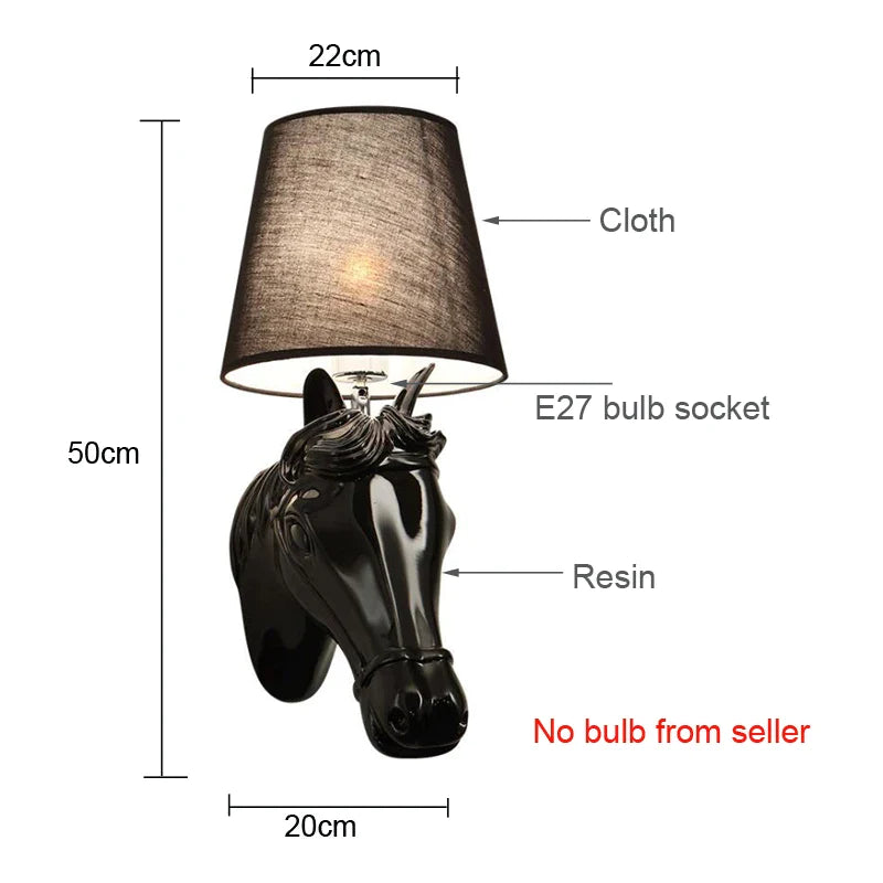 Afralia™ Horse Wall Lamp: Retro Resin Light for Living Room, Bedroom, or Hotel Corridors