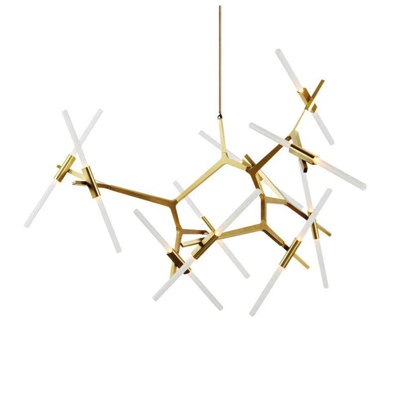 Afralia™ Branch Suspension Pendant Light - Gold Black G9 LED Iron Glass Fixture