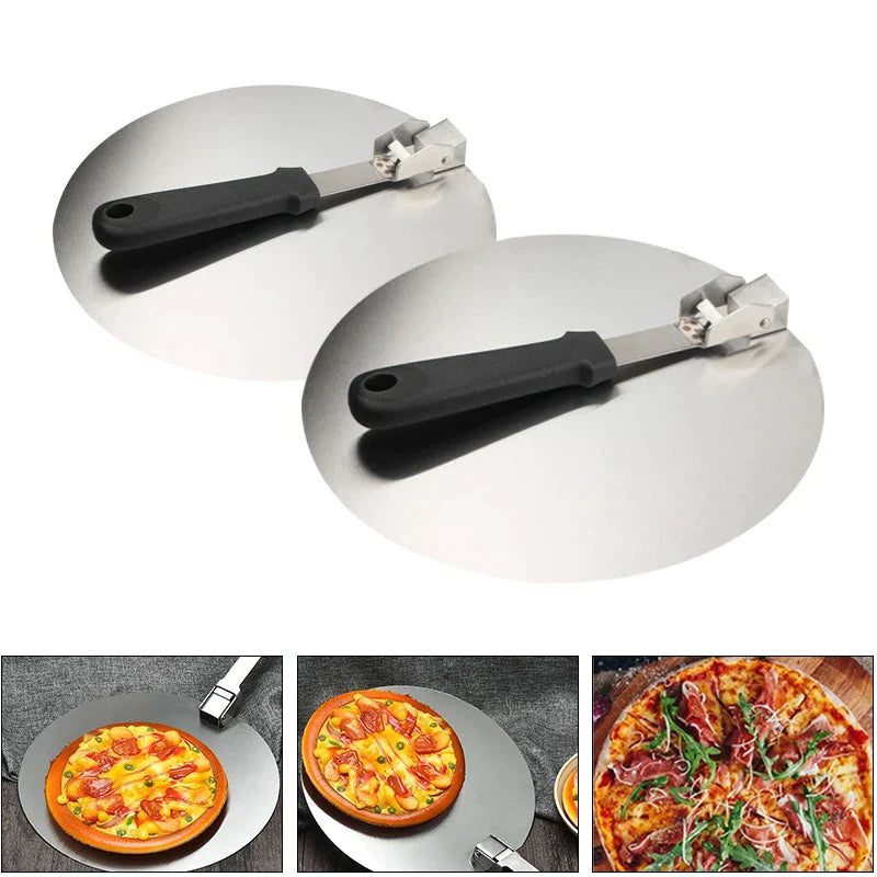 Afralia™ Stainless Steel Pizza Peel for Baking and Serving Pies, Cakes, and Desserts