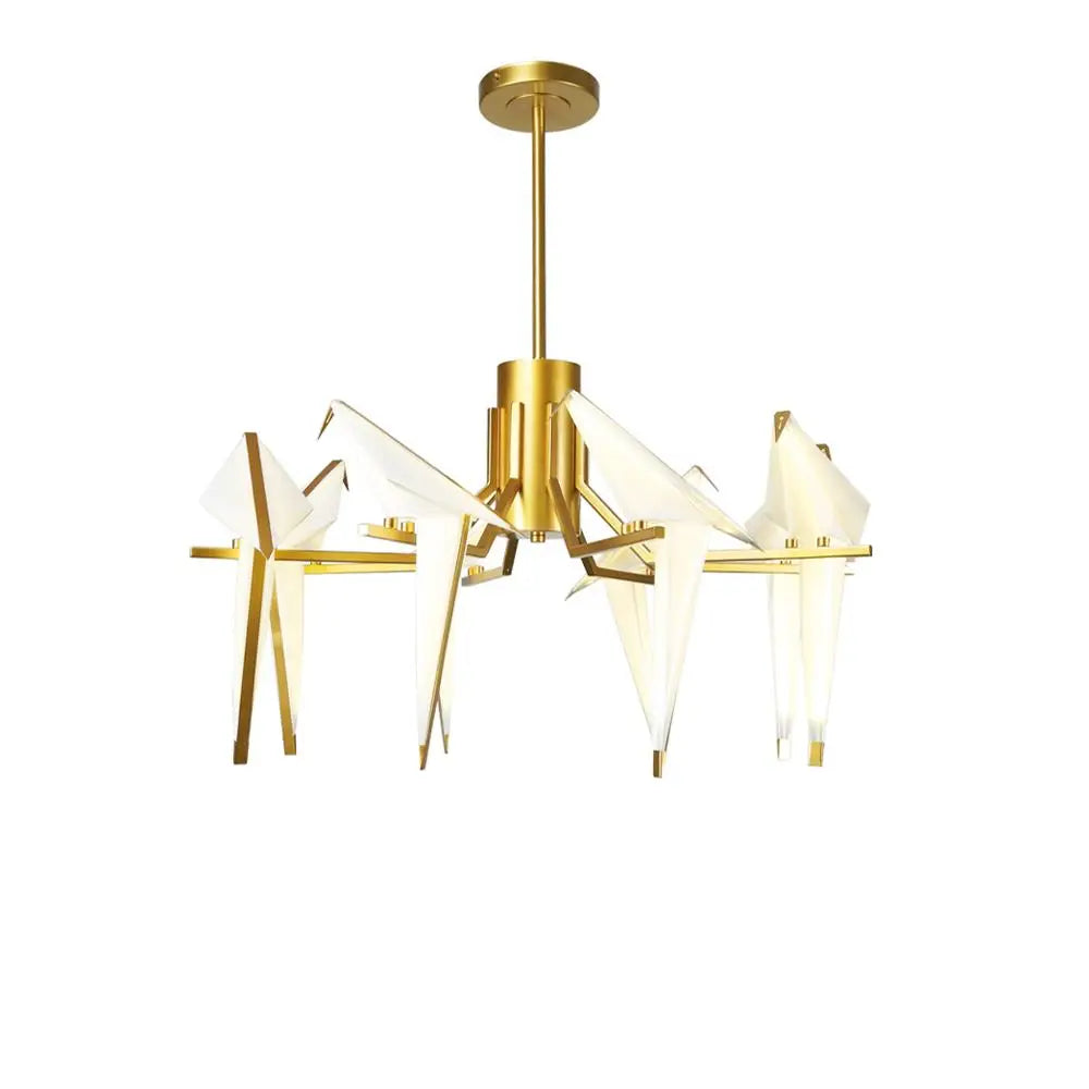Afralia™ Love Bird Chandelier Lighting - White Gold Designer Lustre for Dining Room