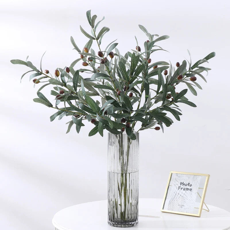 Afralia™ Olive Green Leaves Tree Branches Artificial Plants Home Wedding Decor Silk Flowers