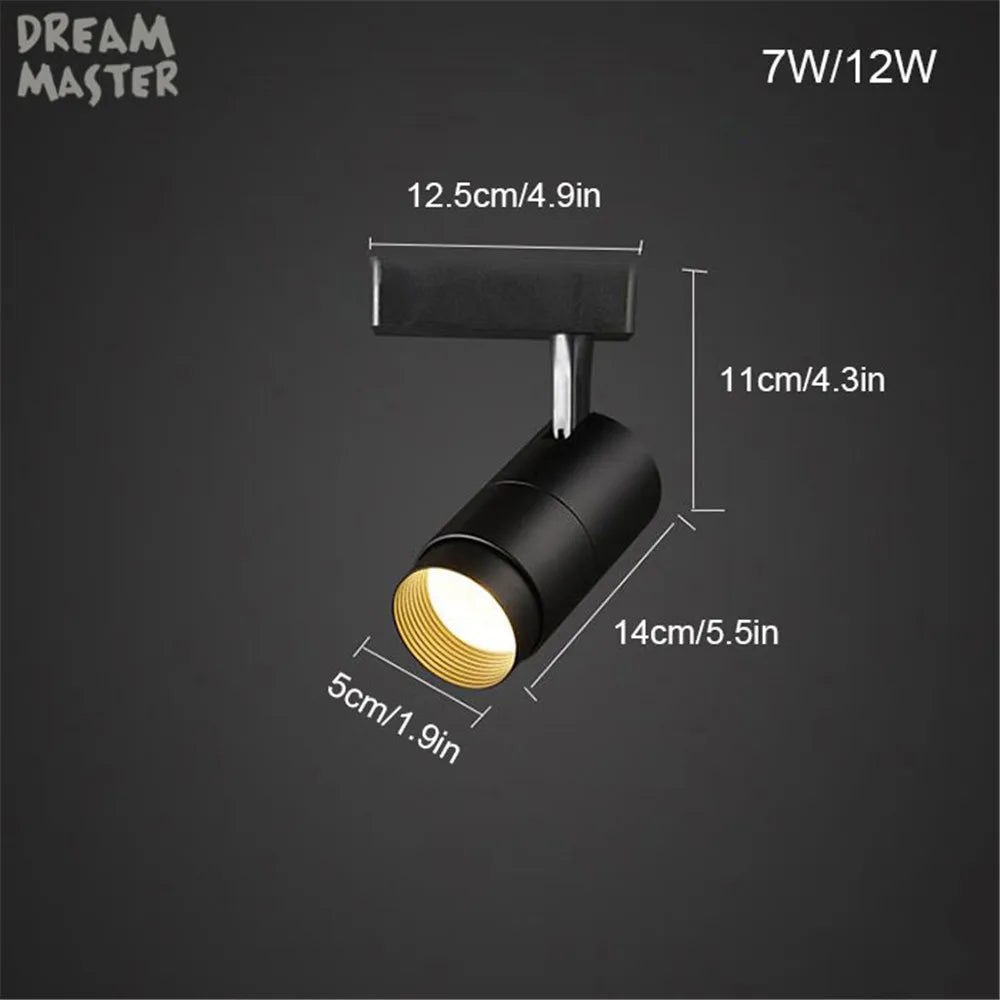 Afralia™ Zoomable COB LED Track Lights: 7/12/20/30W Spot Lighting for Shop Rail & Clothing Store