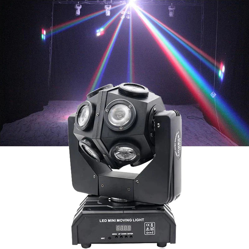 Afralia™ 12x10W RGBW Unlimited Rotate DJ LED Moving Head Light - Disco Party, Bar, Nightclub
