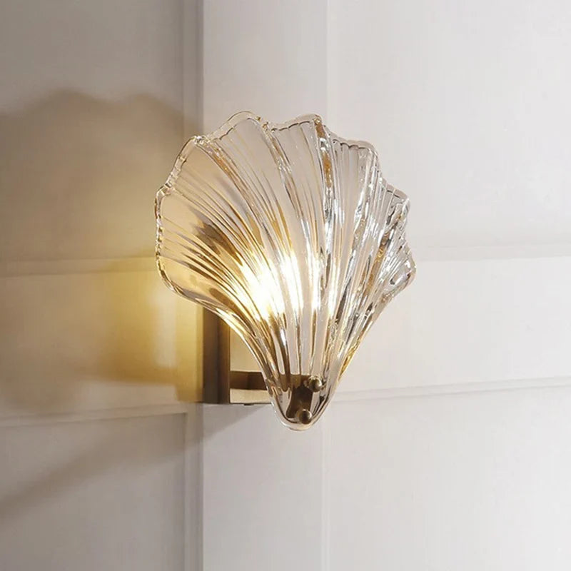 Afralia™ Crystal Shell Wall Light: Minimalist LED Lighting for Bedroom, Study, Living Room