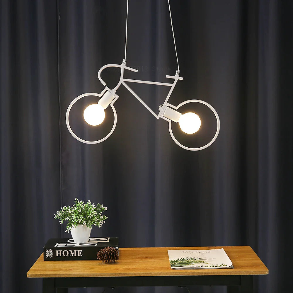 Afralia™ Iron Bicycle Pendant Light chandelier - Industrial Ceiling Decor for Living Room