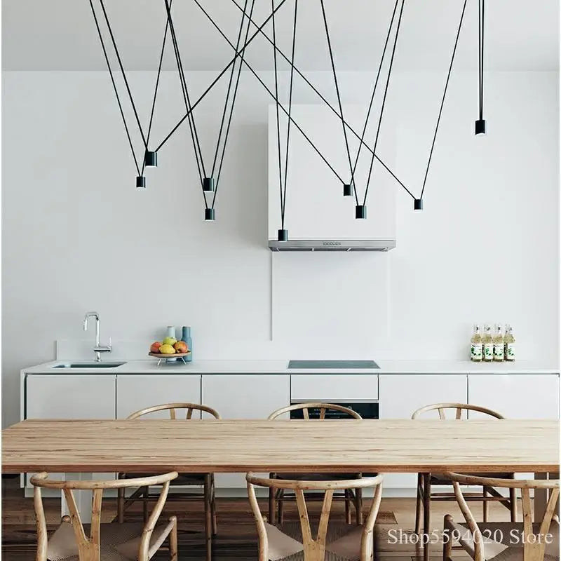Afralia™ Modern Wire Pendant Lamp LED Bedroom Industrial Lighting Fixtures