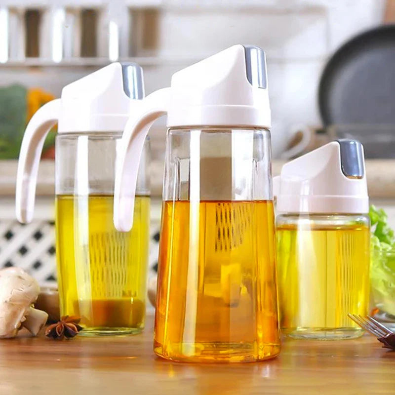 Afralia™ Glass Oil Bottle with Automatic Opening, Practical Kitchen Tool for Seasoning Storage
