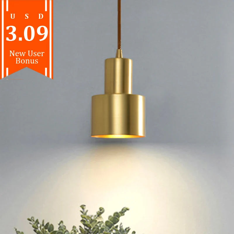 Afralia™ Brass Finish LED Pendant Light for Dining Room, Bedroom & Bar