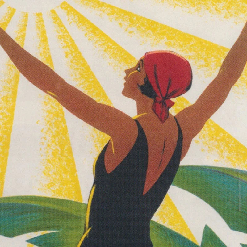 Vintage Riviera Travel Poster Canvas Painting by Afralia™ - French Riviera Home Wall Decor