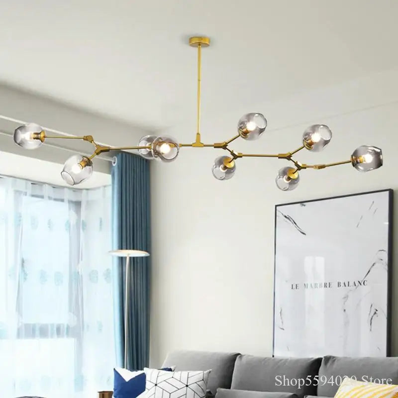 Afralia™ LED Ball Chandelier: Modern Glass Kitchen Pendant Light Fixture