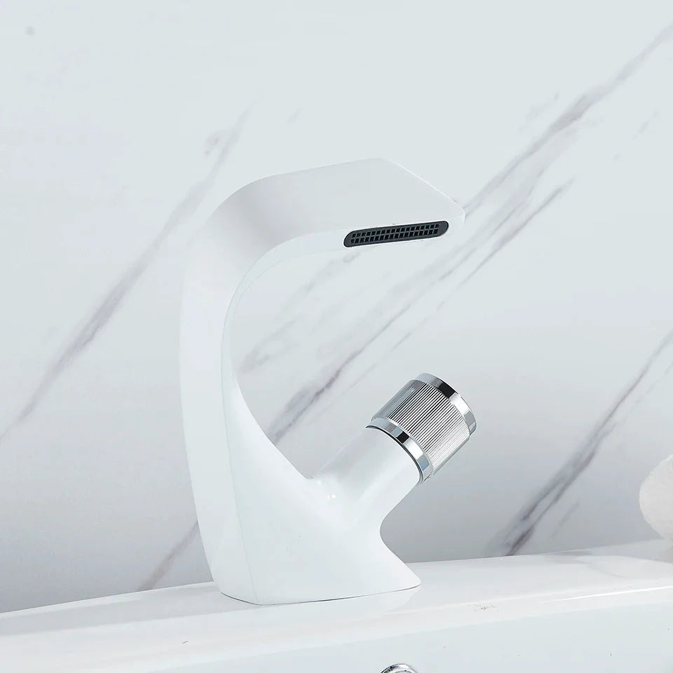 Afralia™ Waterfall Basin Mixer Faucet for Vessel Sink, Hot & Cold Water Mixer